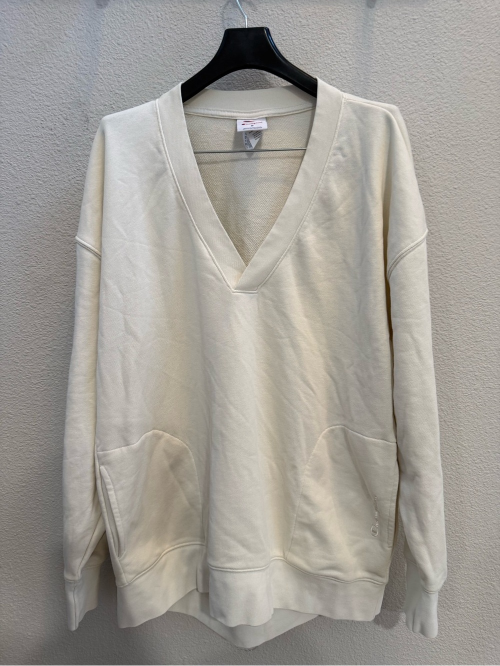 Champion Cream V-Neck Pullover Sweatshirt